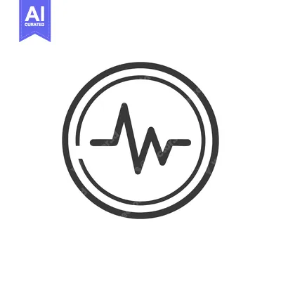 Aset desain premium: Heartbeat Rhythm Icon: Minimalist Design in Circle Frame, Medical Symb
