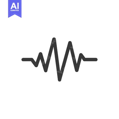Aset premium populer: Bold Black Soundwave Icon on White Background, Minimalist Design