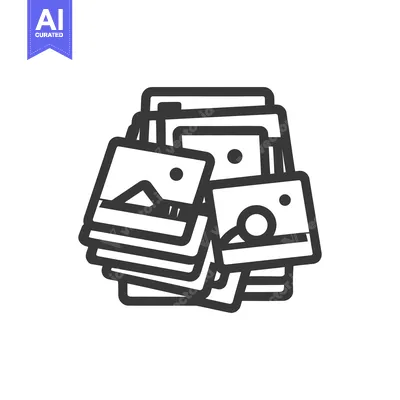 Aset desain premium: Stack of Photos Icon: Memories, Moments, and Visual Storytelling