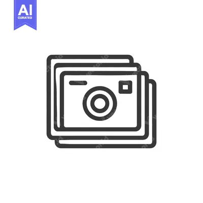 Aset premium populer: Stacked Camera Icon: Minimalist Photography Symbol in Black and White