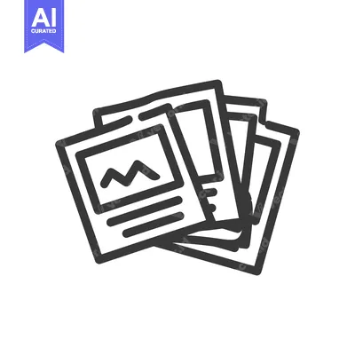 Stacked Photos Icon: Simple Line Art Image Collection