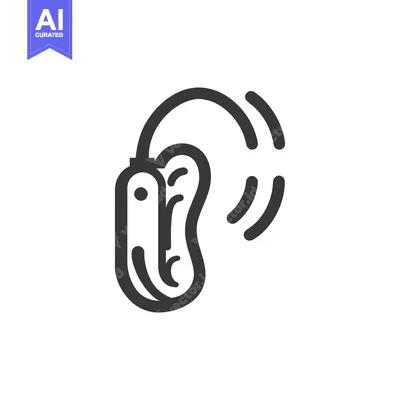 Popular premium asset: Minimalist Hearing Aid Icon: Sound Amplification Device for Hearing Im