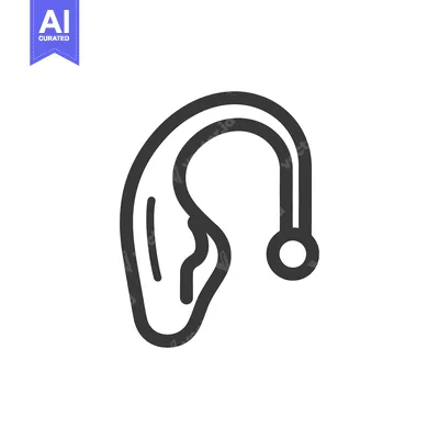 Premium design asset: Minimalist Hearing Aid Icon: Medical Device for Auditory Assistance