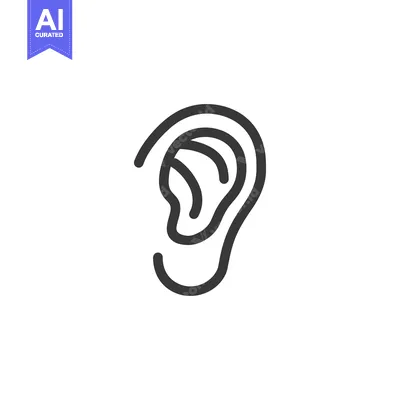 Aset desain premium: Minimalist Ear Icon: Auditory Sense, Medical Symbol, Hearing Health