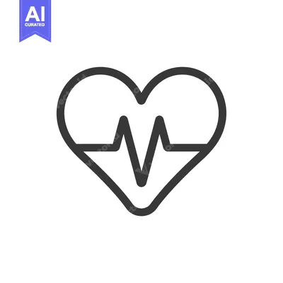 Heartbeat Icon with Heart Shape Outline
