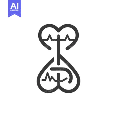 Aset premium populer: Heartbeat Line Art with Two Hearts