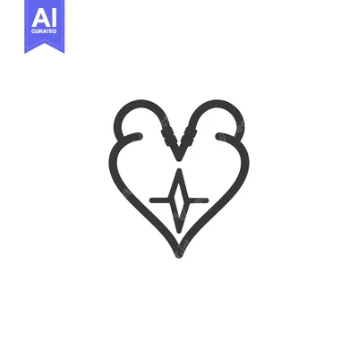 Premium design asset: Heartbeat with EKG Symbol Inside a Heart Shape