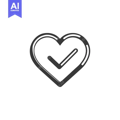 Aset premium populer: Heart Check Icon Line Art Icon  4718