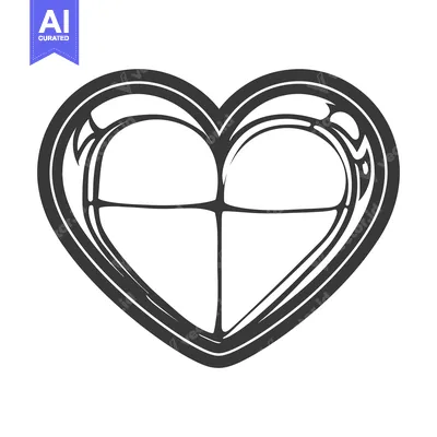 Popular premium asset: An ornamental grayscale heart with a crosslike interior design