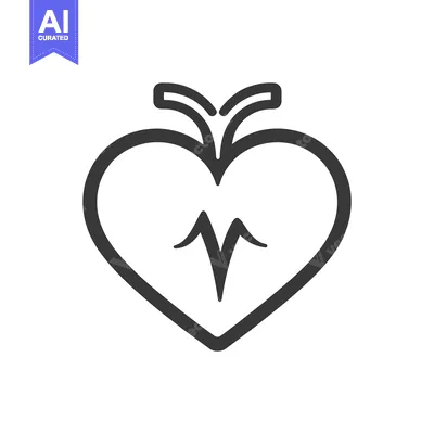 Premium design asset: An artistic symbol of a heart with a vital rhythm pulse