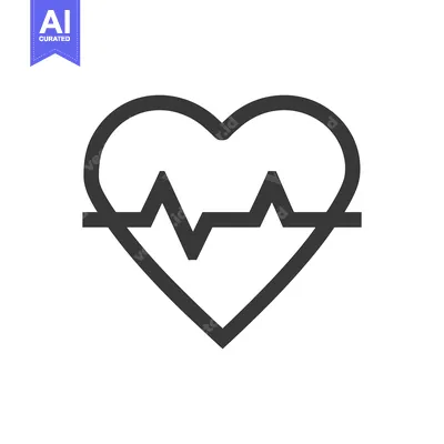 Aset desain premium: Heartbeat Symbol: Minimalist Line Art for Health and Wellness Concepts