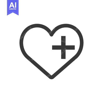 Premium design asset: Heart with Plus Sign: Symbol of Health, Love, and Positive Addition