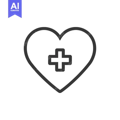 Aset premium populer: Heart with Plus Sign: Medical Symbolism in Minimalist Design