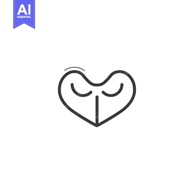 Aset premium populer: Heart-Shaped Icon with Closed Eyes and a Winking Effect
