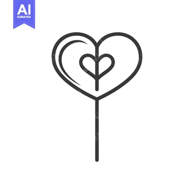Aset premium populer: Heart-shaped lollipop with a heart in the center