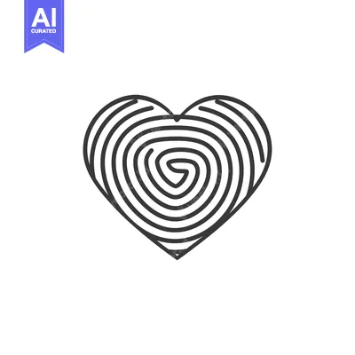 Aset premium populer: Heart-shaped outline with concentric circular patterns