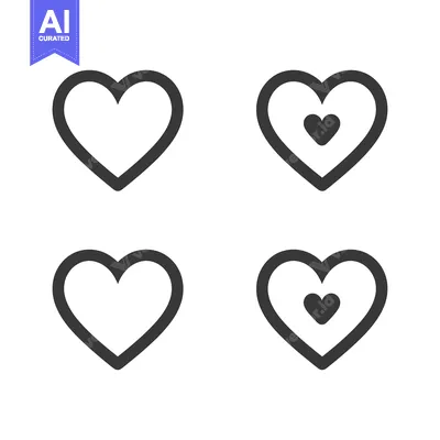 Popular premium asset: Four simple heart icons depicted with outlined and filled symbols