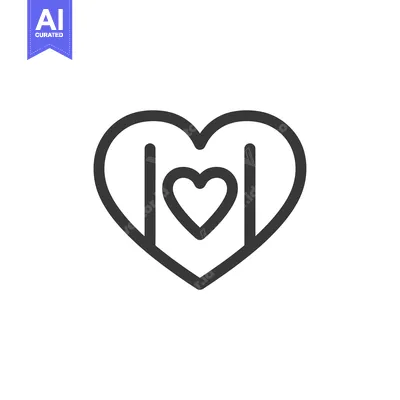 Aset premium populer: Heart with Vertical Lines and a Smaller Heart in the Center