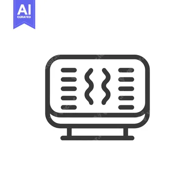 Aset premium populer: Minimalist Radiator Icon: Heating System Symbol in Bold Outline