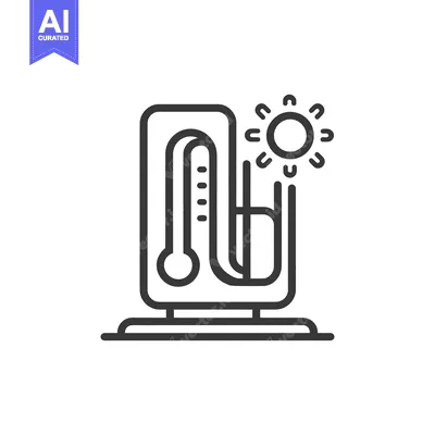 Popular premium asset: Minimalist Icon: Thermometer in Beaker with Sun Symbolizing Temperatur