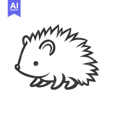 Popular premium asset: A Simple Black And White Illustration Of A Cute Hedgehog