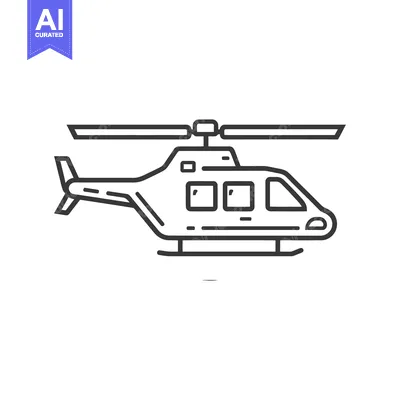 Popular premium asset: Minimalist Helicopter Icon: Clean Line Art on White Background