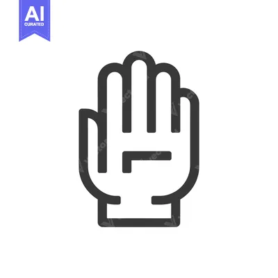 Aset premium populer: Stylized Hand Icon with Bold Outline and Geometric Finger Design