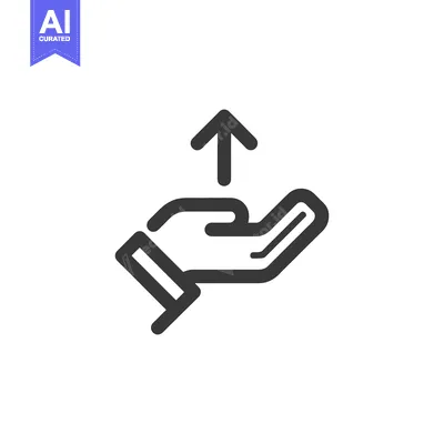 Aset premium populer: Hand Offering Arrow Upward: Minimalist Icon for Growth and Support
