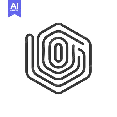 Premium design asset: Hexagon Shape with Concentric Circular Lines and a Central Oval