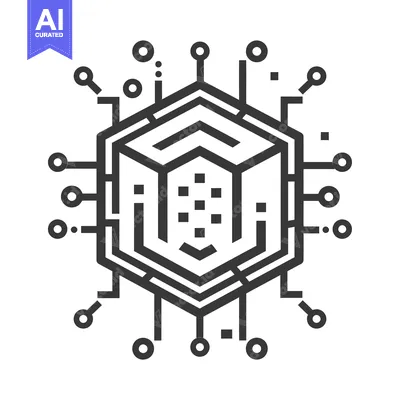 Aset desain premium: Hexagon with Circuit Board Pattern and Internal Structure