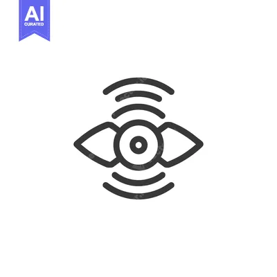 Aset premium populer: Minimalist Eye Icon with Signal Waves, Surveillance Concept, Dark Gray