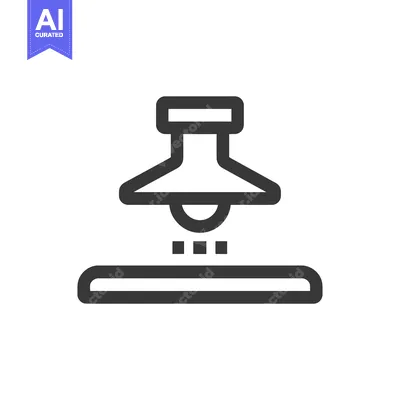 Aset desain premium: Minimalist Icon of a Kitchen Range Hood with Light