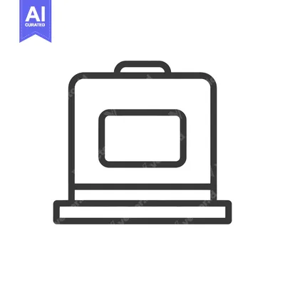 Aset desain premium: Minimalist Icon of a Retro Television Set with Handle and Screen