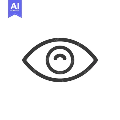 Aset premium populer: Minimalist Eye Icon: Simple Black Outline on White Background, Vision
