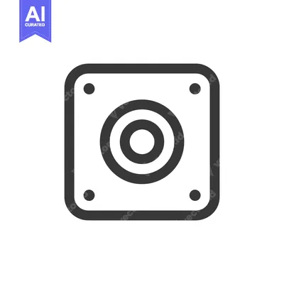 Popular premium asset: Minimalist Speaker Icon: Square Frame, Concentric Circles, Clean Desig