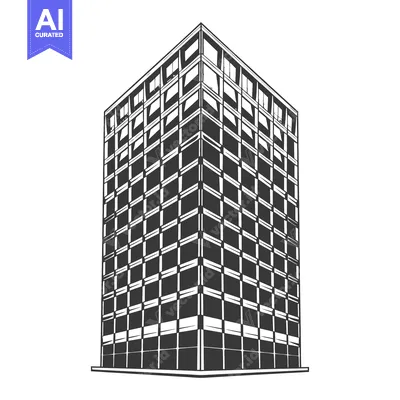 Aset desain premium: A Modern Office Building Corner Is Shown