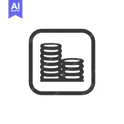 Premium design asset: Stacked Coins Icon: Minimalist Design for Finance and Savings