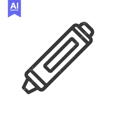 Bold Outline Icon: Crayon for Creative Expression and Childhood Educat