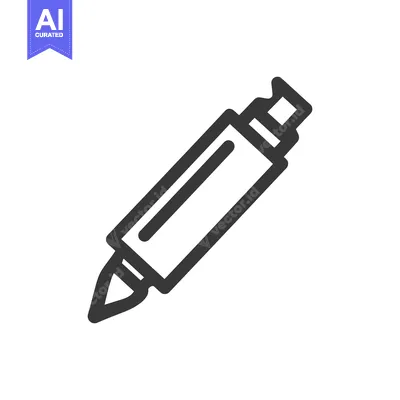 Premium design asset: Minimalist Marker Icon: Bold Outline on White Background, Art Tool Sym