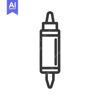 Aset premium populer: Simple Crayon Outline Icon on White Background, Minimalist Design