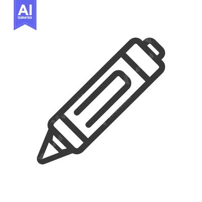 Aset premium populer: Minimalist Pencil Icon: Bold Outline on White Background, Writing Tool