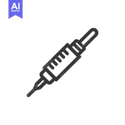 Aset premium populer: Syringe Icon: Medical Injection Tool in Simple Line Art Style