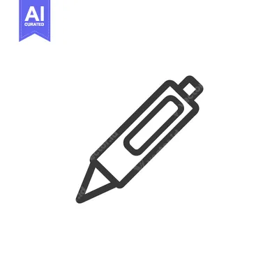 Popular premium asset: Minimalist Pen Icon: Bold Outline on White Background, Clean Design