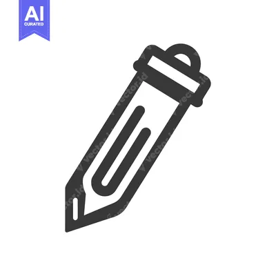 Aset desain premium: Bold Outline Icon: Stylized Pencil with Eraser Detail on White Backgro