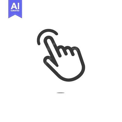 Aset premium populer: Minimalist Hand Cursor Icon: Finger Tapping with Subtle Shadow