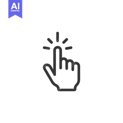 Aset premium populer: Clicking Finger Icon: Bold Line Art on White Background, Digital Inter