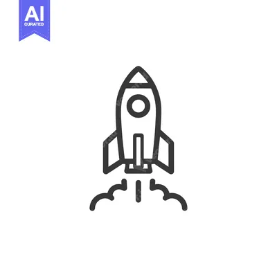 Aset premium populer: Minimalist Rocket Launch Icon with Smoke Trails on White Background