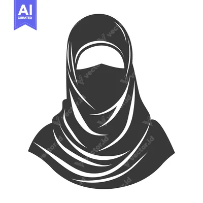 Popular premium asset: A simple image depicting a woman wearing a traditional veil covering h