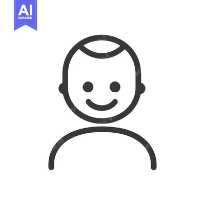 Aset premium populer: Simple graphic representation of a smiling person character