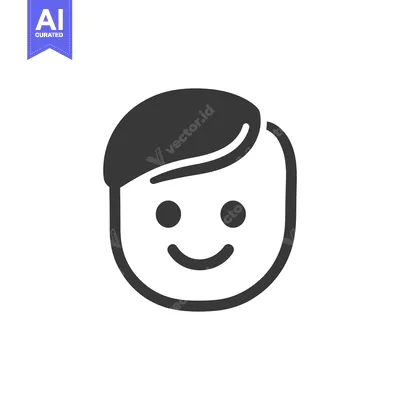 Popular premium asset: A simple and happy stylized cartoon depiction of a human face